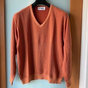 St Croix burnt sienne v-neck sweater